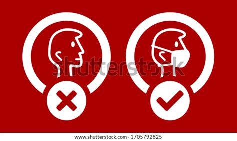 Wear Face Mask No Face Mask Stock Vector Royalty Free 1705792825