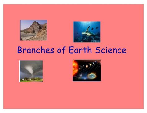 Branches Of Earth Science Master