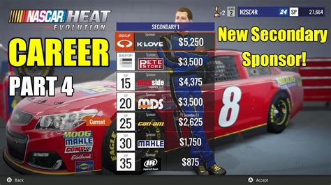 New Secondary Sponsor Las Vegas NASCAR Heat Evolution Career PART