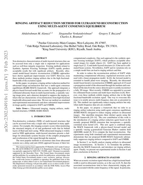 Pdf Ringing Artifact Reduction Method For Ultrasound Reconstruction