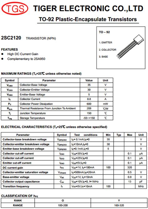 C Datasheet Pdf Tiger Electronic