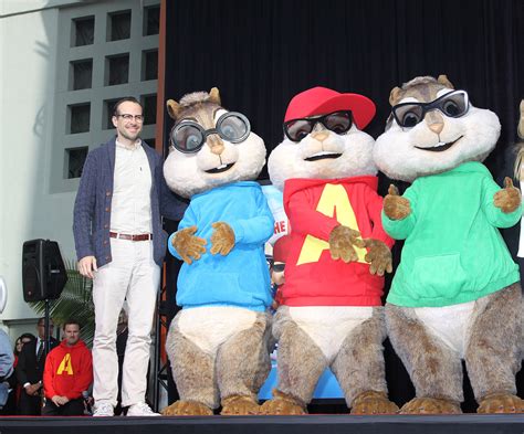 Jason Lee, Simon, Alvin and Theodore at the ALVIN AND THE CHIPMUNKS ...