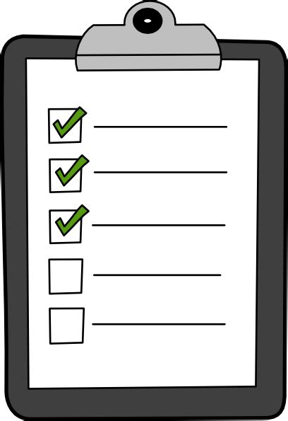 List On Clipboard With Green Checks Clip Art At Vector Clip