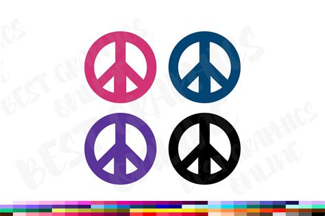 Peace Sign Clipart, Peace and Love Sign Groovy Clip Art Set By Best Graphics Online | TheHungryJPEG