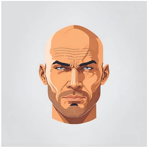 Premium Vector The Face Of A Bald Man In Cartoon Style Vector