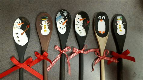 Painted Wooden Spoons For Christmas Spoon Crafts Christmas Diy Wood