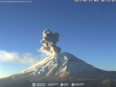 Reporte Del Monitoreo De Cenapred Al Volcán Popocatépetl Hoy 14 De