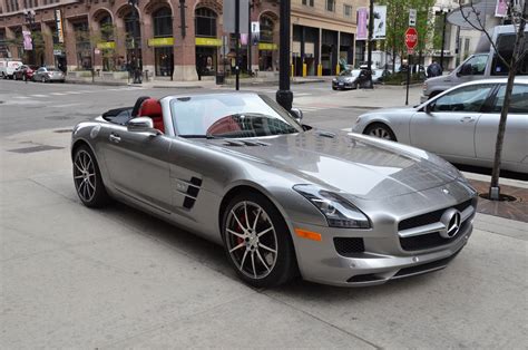 mercedes sls amg convertible cabriolet germany silve