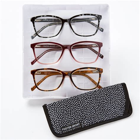 Foster Grant Fashion Plastic Square Reading Glasses 3pk Ebay