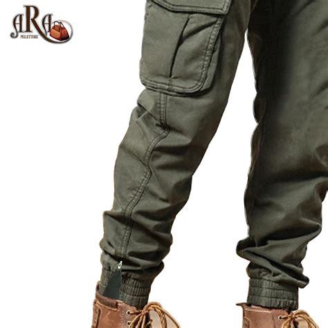 Pantaloni Cargo Uomo Con Tasche Laterali Multitasche Militari Slim