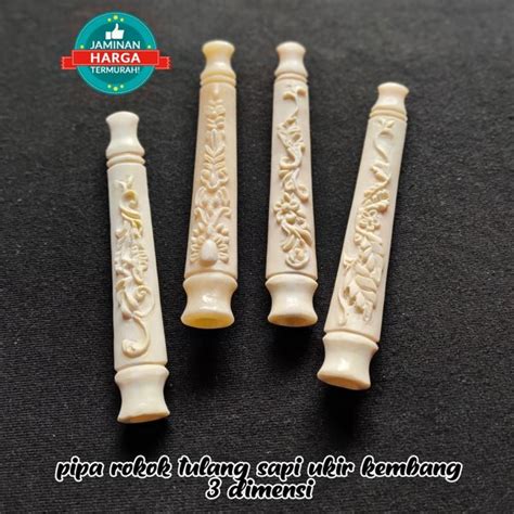 Jual PIPA ROKOK TULANG UKIR 3D TIMBUL MOTIP KEMBANG Di Lapak RZM SHOP