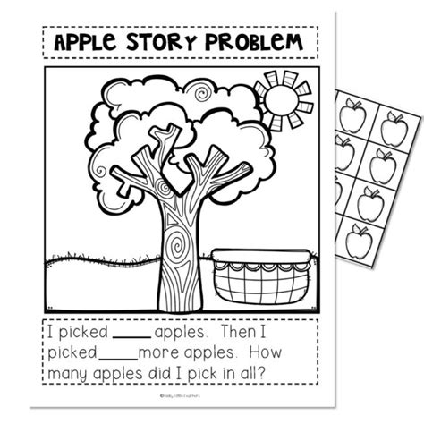 1st Grade Math Notebook Addition Story Problem Mats Lucky Little