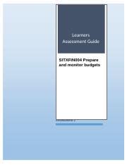 SITXFIN004 Assessment 2 25sep204 33pm Docx Learners Assessment Guide