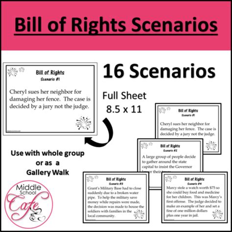 Bill Of Rights Scenario Cards Us Constitution Made By Teachers