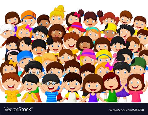 Crowd Children Royalty Free Vector Image Vectorstock