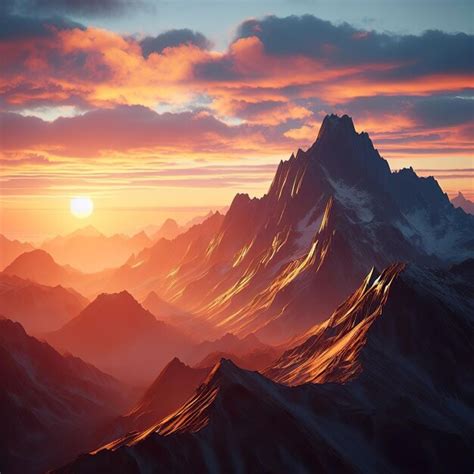 Premium Photo | Sunrise mountain