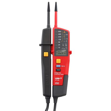 UNI T UT18C Auto Range Voltage And Continuity Tester With LCD LED