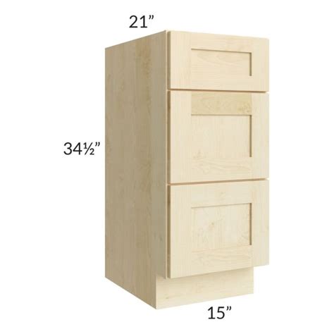 Unfinished Shaker 15 3 Drawer Vanity Base Cabinet The RTA Store