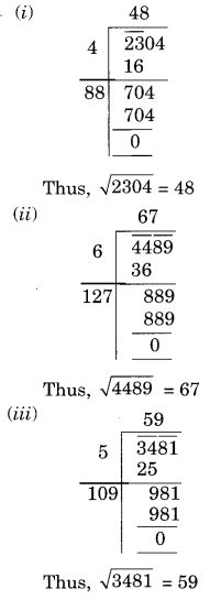 Ncert Solutions For Class 8 Maths Chapter 6 Squares And Square Roots Ex