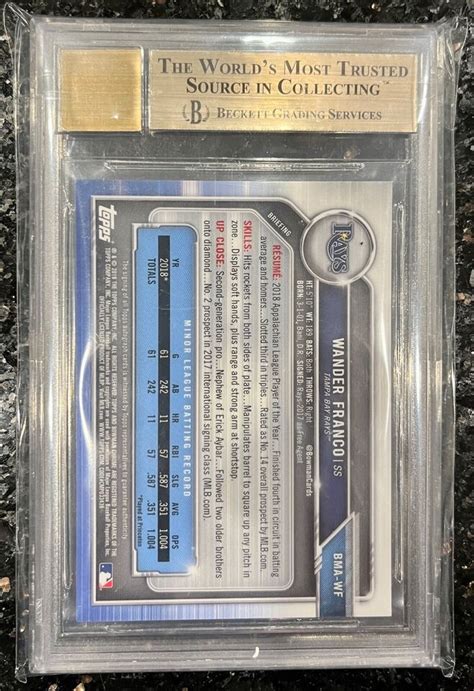 Bowman Chrome Wander Franco Rc Mega Box Refractor Auto Sp Bgs