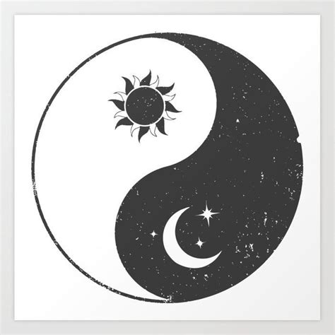 Lunar Solar Yin Yang Sign Intergalactic Celestial Balance Art Print