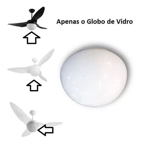 Globo Cupula Vidro Para Ventilador De Teto Aliseu Terral Acqua Vici