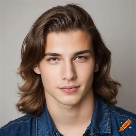 Close Up Of A Young Man With Brown Hair And Blue Eyes On Craiyon