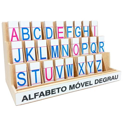 Alfabeto Móvel Degrau Madeira MDF Bastão Carlu Brinquedos MadeiraMadeira