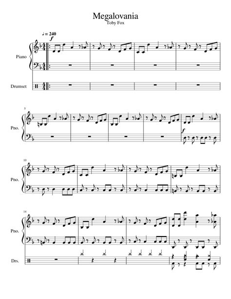 Megalovania Piano Sheet Music Sheet