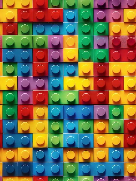 Premium Photo A Colorful Lego Brick Wall With Many Different Colors