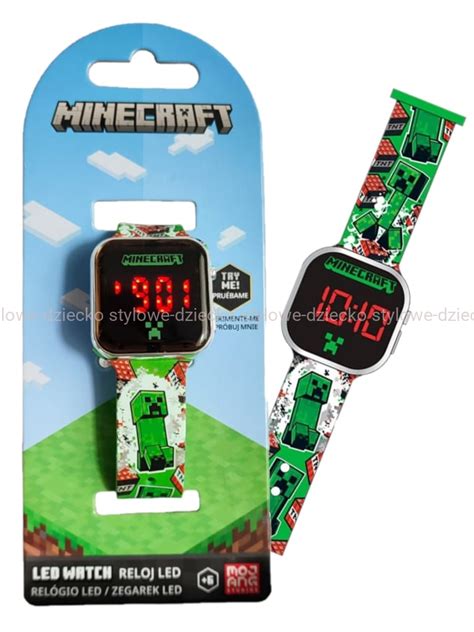 Zegarek Dzieci Cy Na R K Cyfrowy Minecraft Led