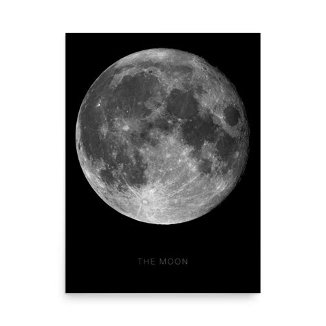 Full Moon Poster Space Posters High Resolution Sci Fi Etsy