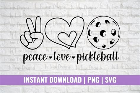 Pickleball Svg Peace Love And Pickleball Svg Pickleball Etsy Uk