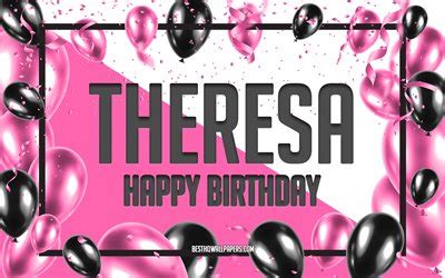 Download wallpapers Happy Birthday Theresa, Birthday Balloons ...