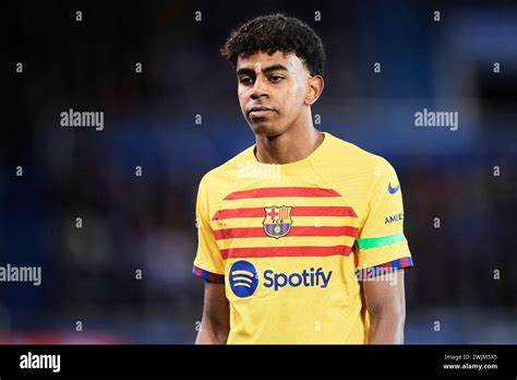 Yamine Lamal Of Fc Barcelona Looks On During The Laliga Ea Sports Match