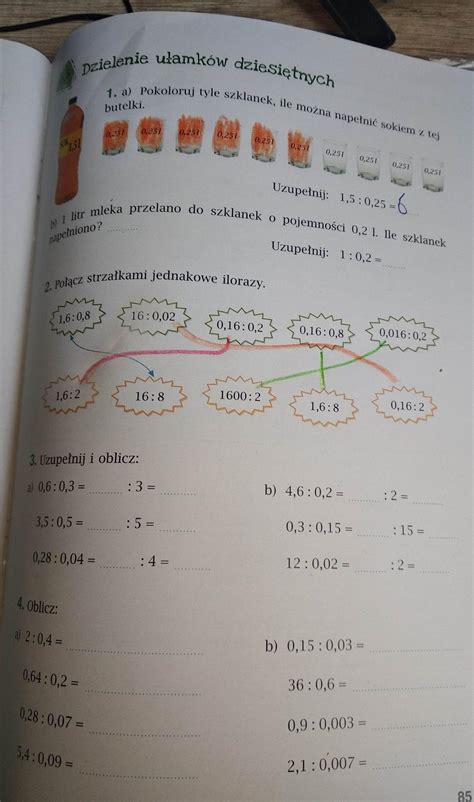 Matematyka z plusem klasa 5 wersja C Cała strona daje naj str 85