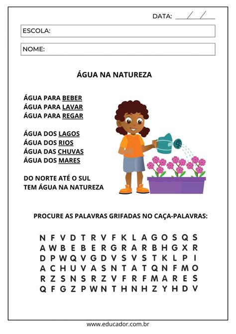 A Arte De Educar ATIVIDADES PARA IMPRIMIR MEIO AMBIENTE