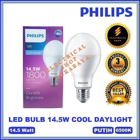 Jual PHILIPS LAMPU LED BULB 14 5W 14W 14 5 14 WATT PUTIH BERGARANSI 3