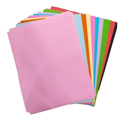 100 Papel Bond Colores Surtidos Tamaño Carta