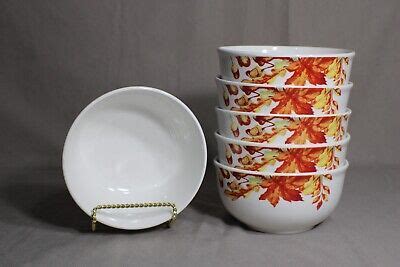 Royal Norfolk Soup Cereal Bowls Grateful Fall Collection Leaves