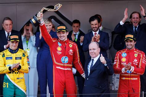 Le Prince Albert Ii La Princesse Charl Ne Et Charles Leclerc Assistent