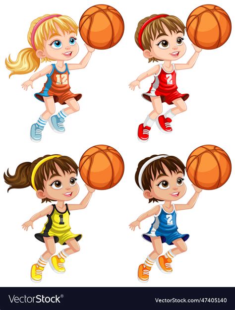 Cute basketball player cartoon character Vector Image