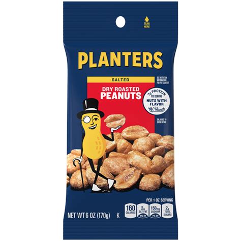 Planters Salted Dry Roasted Peanuts 6 Oz