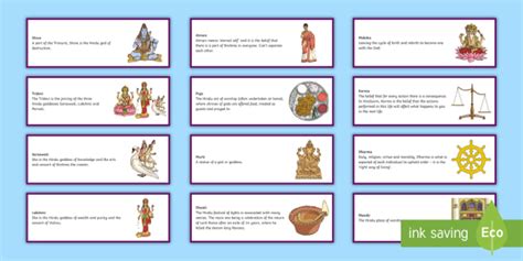 Hinduism Keywords Cards Teacher Made