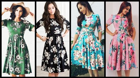 Top Classy Stylish And Trendy Designer Casual Floral Print Aline Skater Dresses Youtube