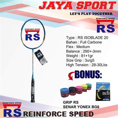 Jual Raket Badminton Reket Bulutangkis Reket Badminton Rs Isoblade