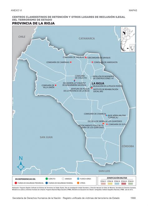 Mapas de centros clandestinos de detención CCD y hechos represivos