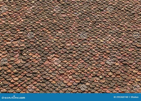 Vintage Red Roof Terracotta Tile Old Roof Tiles Background Texture