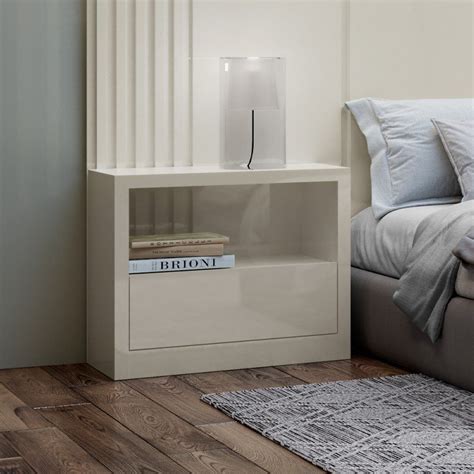 Mesa De Cabeceira 1 Gaveta 100 Mdf Basic Off White Dalla Costa