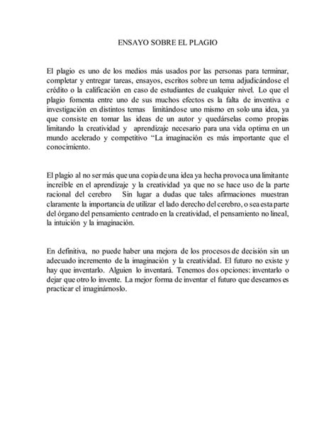 Ensayo Sobre El Plagio Pdf Descarga Gratuita